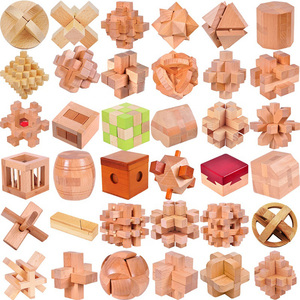 <span class=keywords><strong>Puzzle</strong></span> <span class=keywords><strong>IQ</strong></span> in Legno, Rompicapo Tradizionale, Gioco Lucchetto Kongming, Lucchetto Luban in Legno - Product Image 2