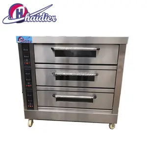 厨房烘烤电/燃气烤箱餐饮食品甲板烤箱 3 层 9 托盘