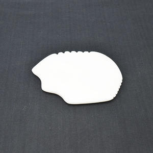 Natural Jade blanco raspado Guasha herramientas terapia piedra Guasha Facial - Product Image 4