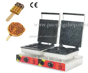 2 in 1 Commercial Use Non-stick 110v 220v Electric Belgian Waffle Stick + Bear Waffle Sticks Machine