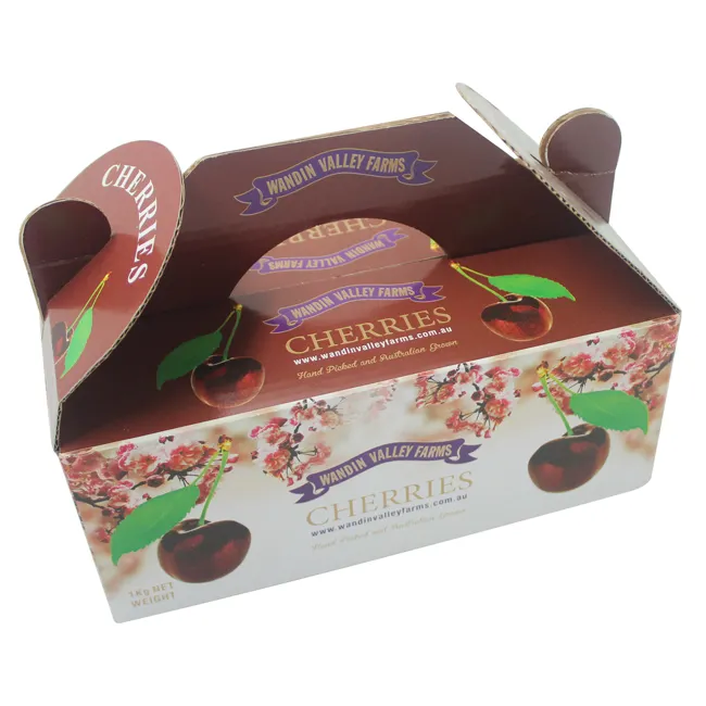 Fresh Apple Fruit Cardboard Fruit Banana Packaging Carton Box Gable Box 43x18x38cm Recyclable Calendaring HS-CB30 AI, CDR or PDF