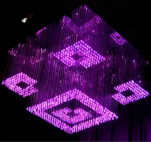 fashion unique design big led fiber optic crystal pendant lamp