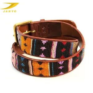 Wholesale brown indian belt accessories embroidery indian beads belt