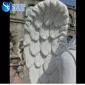 Barato Ángel monumentos y lápidas granito cementerio con alas de Ángel