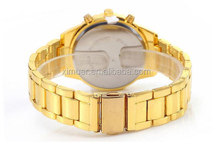 Reloj de Pulsera para Hombre Alli <span class=keywords><strong>Baba</strong></span> Com, Reloj de Ginebra con Pedrería, Reloj de Pulsera Dorado - Product Image 6