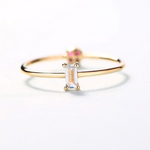 Trang Sức Vàng Vàng 14K Nhẫn Ruby Tự Nhiên Đá Quý Màu Đỏ Có Thể Xếp Chồng Lên Nhau - Product Image 4