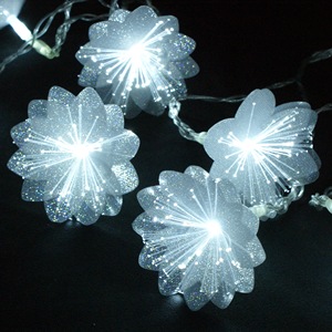 Nouveauté : <span class=keywords><strong>Guirlande</strong></span> lumineuse LED à piles avec fleurs en <span class=keywords><strong>fibre</strong></span> <span class=keywords><strong>optique</strong></span> pour Noël - Product Image 3