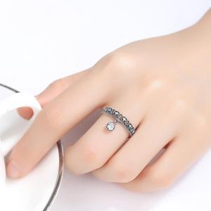 CZCITY Vintage CZ Stone <strong>Rings</strong> Lucky Stackable <strong>Midi</strong> <strong>Rings</strong> Set Knuckle <strong>Rings</strong> for Women Black Silver Jewelry - Product Image 3
