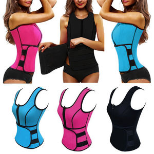 Plus Size Neoprene Sweat <span class=keywords><strong>Sauna</strong></span> Hot Body Shapers Vest vita Trainer gilet dimagrante Shapewear corsetto regolabile per cintura sudore - Product Image 2