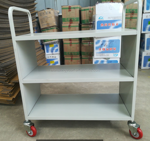 Nhà Máy xingyuan Giá Kim Loại thư viện sách Sách Xe đẩy 3 lớp thép thư viện di động cuốn sách giỏ hàng - Product Image 6