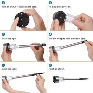 Nhà Máy Bán buôn năng lượng mặt trời Powered LED sạc thép không gỉ Vườn cỏ ánh sáng mặt trời con đường ánh sáng LED Torch đèn pin - Product Image 4