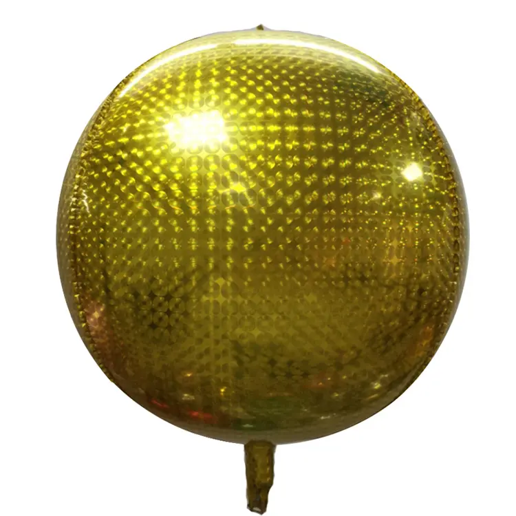 Balões redondos de hélio para decoração de festas, bolinhas de discoteca, ouro 4D, 22 polegadas, balões a laser