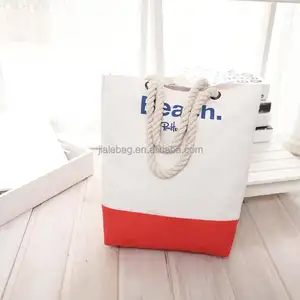 <span class=keywords><strong>Bolso</strong></span> de <span class=keywords><strong>Playa</strong></span> <span class=keywords><strong>Barato</strong></span> de Lona con Asa de Cuerda y Rayas Onduladas - Product Image 3