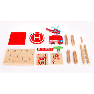 Bambini all'ingrosso fai da te woodenToy aeroporto <span class=keywords><strong>stazione</strong></span> <span class=keywords><strong>di</strong></span> <span class=keywords><strong>polizia</strong></span> e <span class=keywords><strong>stazione</strong></span> dei pompieri gioco set giocattolo per bambino finta gioca WOT005