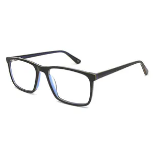 意大利设计长方形男士眼镜现成商品出售醋酸光学框架眼镜