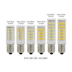 Mini E14 G4 G9 LED Lamp 220 V 230 SMD 3 W 5 W 7 W 51 LEDs 75 LEDs Corn Lamp LED Spotlight Vervang 30 w 40 w Halogeen Kroonluchter Licht