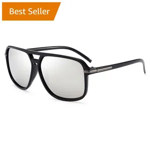 Occhiali da sole con montatura nera in stile classico all'ingrosso della fabbrica occhiali da sole in materiale PC UV400 da donna