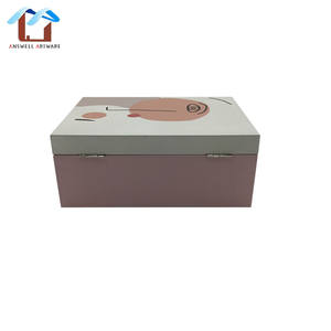 Caja <span class=keywords><strong>de</strong></span> Almacenamiento <span class=keywords><strong>de</strong></span> <span class=keywords><strong>Madera</strong></span> para Niños, Diseño Moderno, Pintada, Impermeable, Multiusos, Color Rosa, con Bisagras - Product Image 3