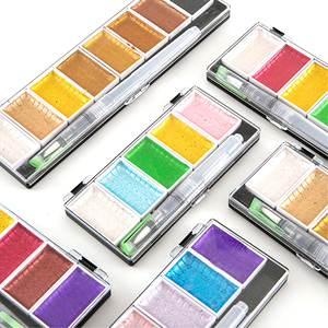 Set di 8 Colori Acquerelli Metallici Pigmenti Dorati Solidi con Pennello per Forniture Artistiche - Product Image 6