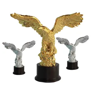 Home Decoratie Goud Eagle Hars Sculptuur