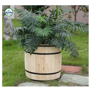 Classique maison jardin Design traditionnel whisky baril planteur 1 paquet coloré sapin <span class=keywords><strong>bois</strong></span> rond Pot de fleur sol plantation maison chambre - Product Image 5