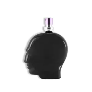 Bottiglia di profumo teschio 55ml bottiglia di profumo in vetro testa nera