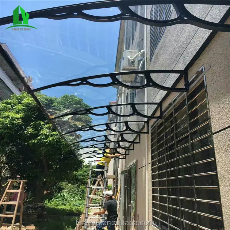 Lanyu twin wall polycarbonate hollow aluminum glass canopy