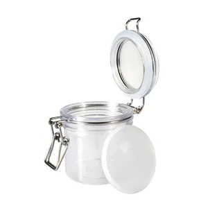 Großhandel runde lebensmittel behälter 60ml 120ml 150ml 200ml 550ml 1000ml 1500ml luft dichtung PET kunststoff kilner jar mit metall lock