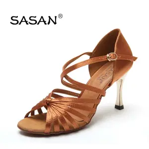 SASAN-zapatos de tacón metálico para mujer, calzado de baile latino, para Salsa, para boda, S121