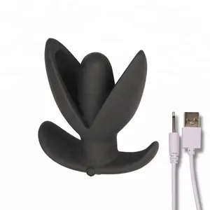 Adult Rechargeable 10 Speeds Plug Anal Opening Butt Flower Shape Electro Shock Anal Plug