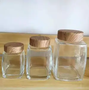 卸売 蜂蜜瓶180ミリリットル-High Quality Square Honey Glass Jar 180ミリリットル360ミリリットル750ミリリットルLid
