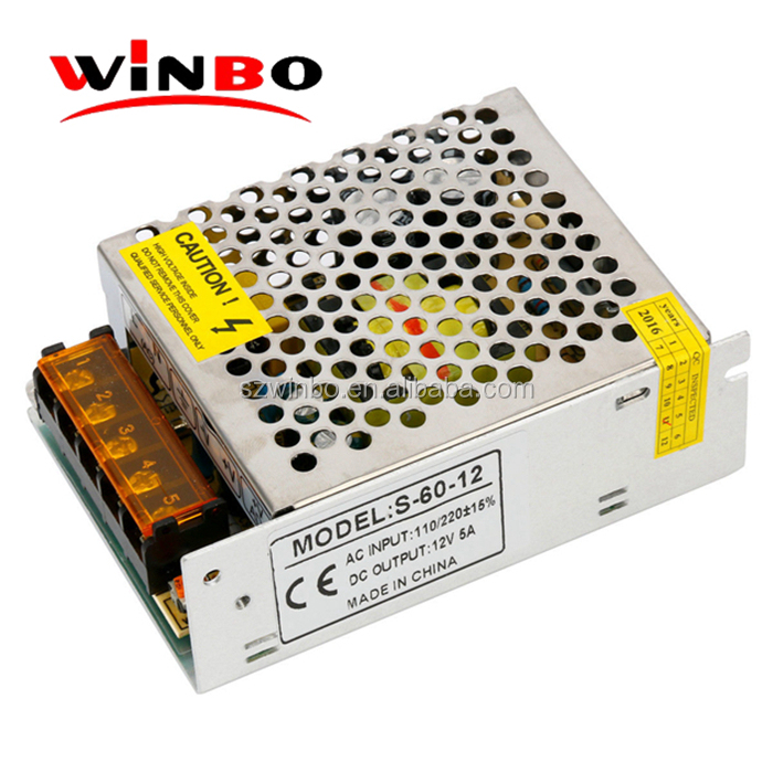 S-60-12 110 220 AC/DC 12v 5A 60W импульсный источник питания для 5050 5630 надежное качество и выгодная цена p10 Светодиодный модуль