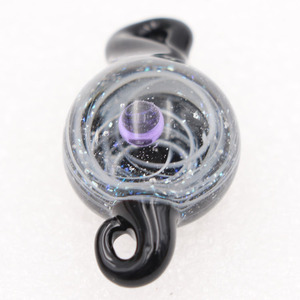 Collar de galaxia con colgante de universo de cristal dicroico vintage hecho a mano con colgante de cristal de espacio trenzado y anillo de dos ganchos - Product Image 3