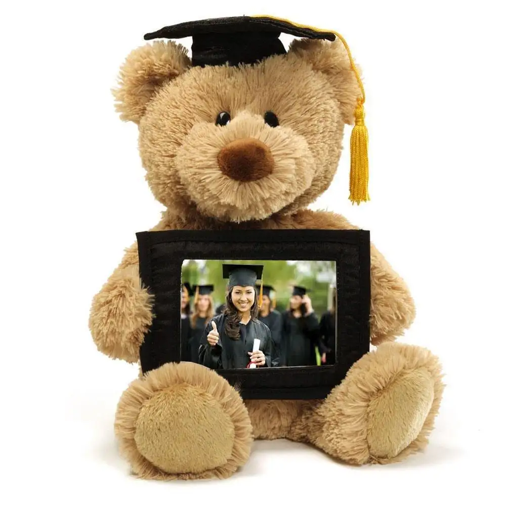 Graduation stuff teddy bear with graduate & gown custom stuffed toy