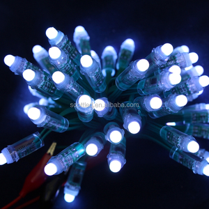 Cable Verde IP68 Entrada de 12 V CC, LED RGB WS2811 de 12 mm con Orificio Pasante, Nodo Silencioso; 50 Piezas por Cadena - Product Image 3