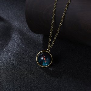 Moon สร้อยคอดวงจันทร์เล็ก<span class=keywords><strong>2</strong></span>ด้านสำหรับผู้หญิง,สร้อยคออัญมณีแฟชั่นเครื่องประดับแบบหลังเบี้ย - Product Image 4