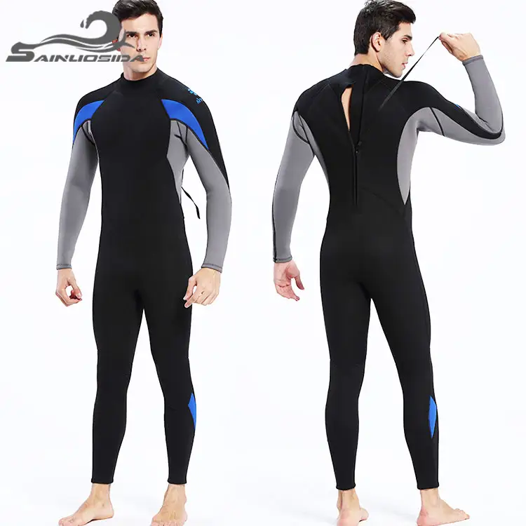 Traje de neopreno personalizado para hombre y mujer, traje de buceo de cuerpo completo, con cremallera en la espalda, 3mm y 5mm