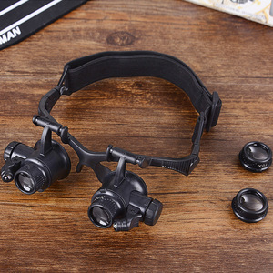Loupe casque LED zoom loupe, pour bijoutier, haute puissance avec lumière LED - Product Image 4