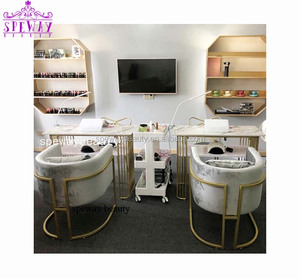 China Cheap Wholesale Custom Salon Speway High Quality Manicure Customer Chairs With Golden Stainless Steel - Product Image 6