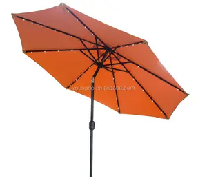 9ft Solar Light Umbrella Led Umbrella Crank Umbrella