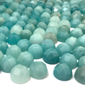 หินอเมซอนเหลี่ยมตัดหินสีฟ้าลูกปัดพลอยหลวม - Product Image 3