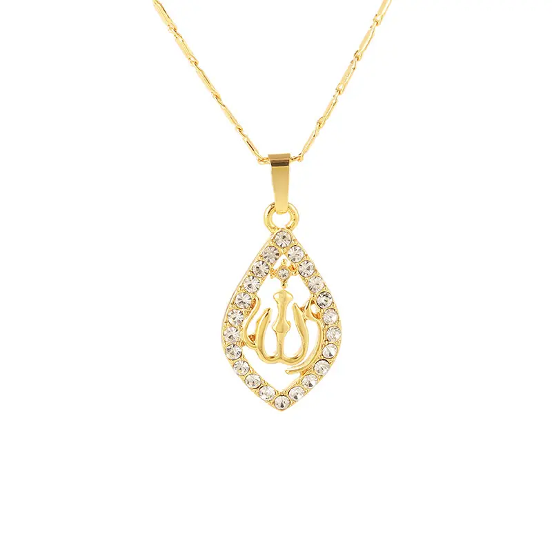 Vente en gros pendentif en or bijoux Totem musulman Allah collier plaqué or collier arabe