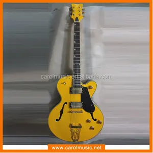 ehg005 muziekinstrument gouden hardware Hollow body gele elektrische gitaar