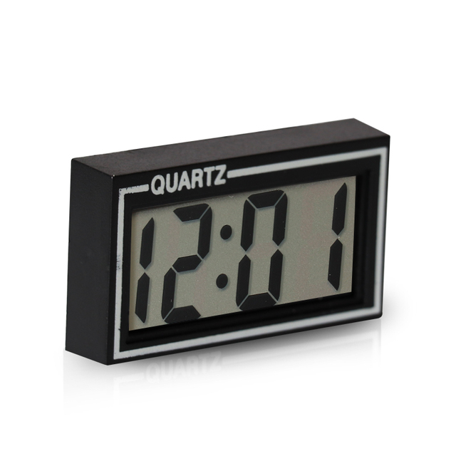 Modern Design Mini Time LCD Digital Clock Display Small Analog Gauge for Household Use Battery Operated Plastic Desktop