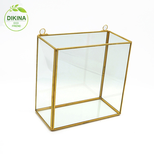 Hộp Trưng Bày Bằng Đồng Thau Thủy Tinh ~ ~ Vtg, Hộp Đồ Trang Sức Có Chân, Bản Lề, Khối Lập Phương @!! Hộp Treo Trưng Bày Bằng Acrylic Trong Suốt - Product Image 1