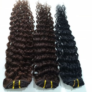 Descuento grande rizado profundo indio virginal del pelo humano clip en extensiones de cabello para afroamericano - Product Image 4
