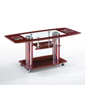 Modern Design New Wholesale Curved Tempered Glass Top Center Coffee Table for The Living Room