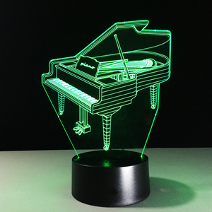 Strumento di musica Retro Piano <span class=keywords><strong>3D</strong></span> USB HA CONDOTTO LA Lampada 7 Colori Lampadina Musicista Regalo del Bambino Camera Da Letto Della Decorazione Elegante RGB Luce di Notte - Product Image 4
