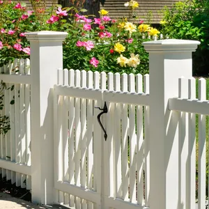 garden decoration white pvc picket fence for sale