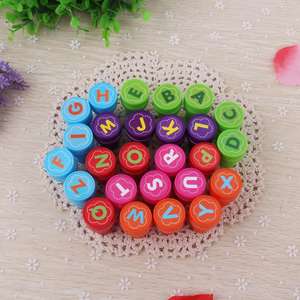 26 PIÈCES <span class=keywords><strong>Auto</strong></span>-Encreur Joint Jouet École Bureau Cadeaux Enfants Cadeaux Jouet Apprendre Alphabet Lettre Numéro timbres - Product Image 1
